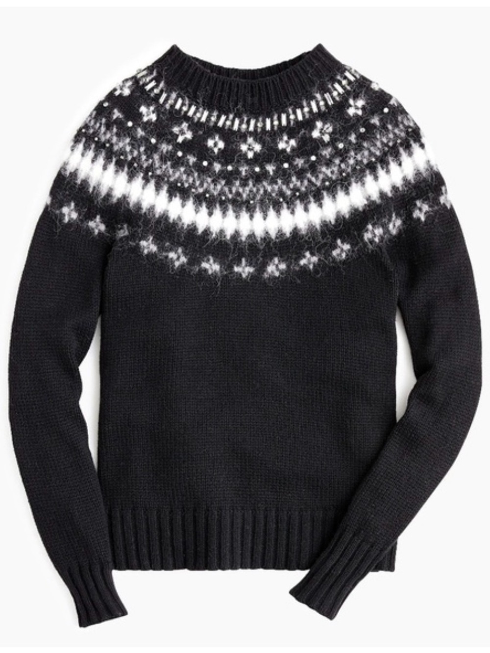 Jcrew Embellished Fair Isle Sweater